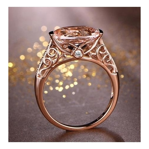 Color separation Popular style rose Popular style fashion Artificial zircon ring Image 4