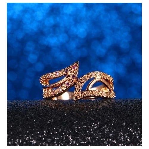 Fashion Trendy Popular style Ring Round 3A Artificial zircon High-grade Simple Popular style Preservation Ring Image 1