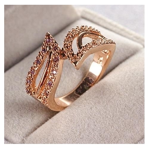 Fashion Trendy Popular style Ring Round 3A Artificial zircon High-grade Simple Popular style Preservation Ring Image 2