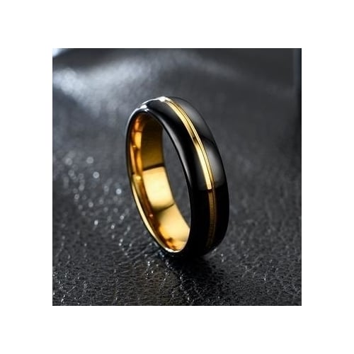 316L Stainless Steel Ring Hand-drawn High-end Noble Black Popular style Ring Image 1