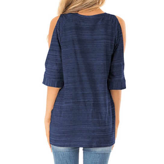 Front Twist Top Shirt With Cold Shoulder Image 3