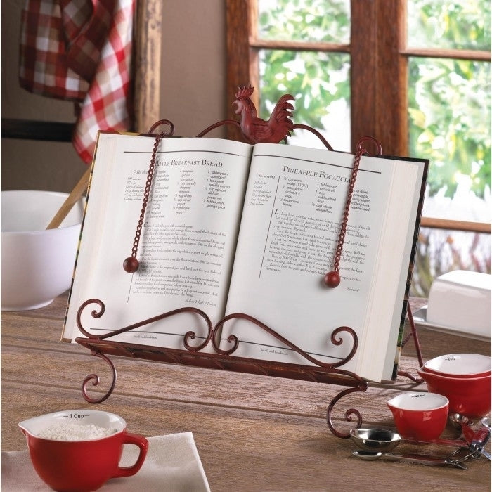 RED ROOSTER COOKBOOK STAND Image 1