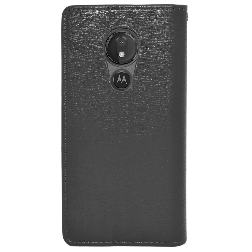 Motorola Moto G7 Play XT1952 Leather Wallet Case Folio with Card Slots Black Image 4