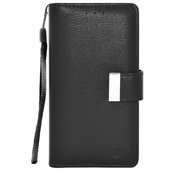 Motorola Moto G7 Play XT1952 Leather Wallet Case Folio with Card Slots Black Image 6