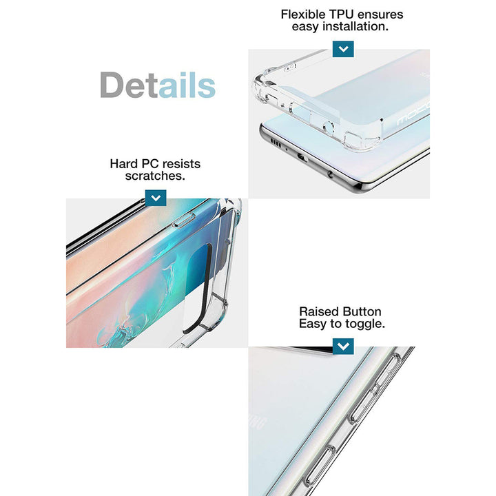 Samsung Galaxy S10 Full Body Hybrid TPU Transparent Case Cover Clear Image 4