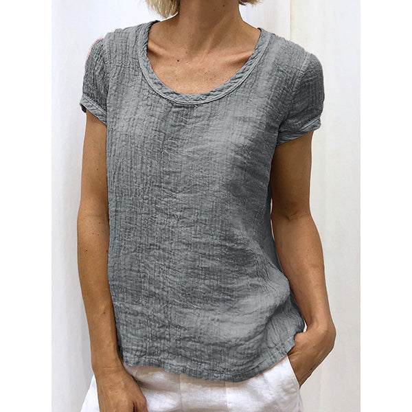 Summer Short Sleeve Round Neck Casual T-Shirts Image 3