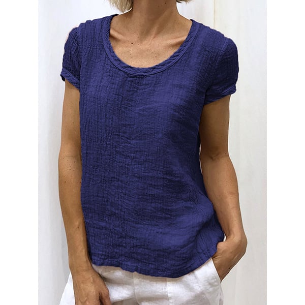 Summer Short Sleeve Round Neck Casual T-Shirts Image 1