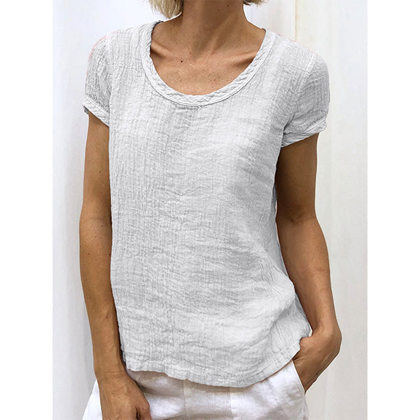 Summer Short Sleeve Round Neck Casual T-Shirts Image 4