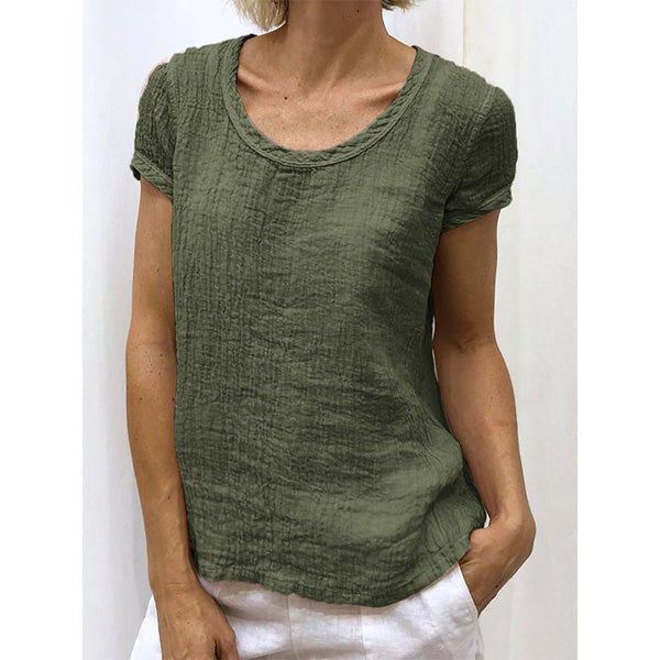 Summer Short Sleeve Round Neck Casual T-Shirts Image 4