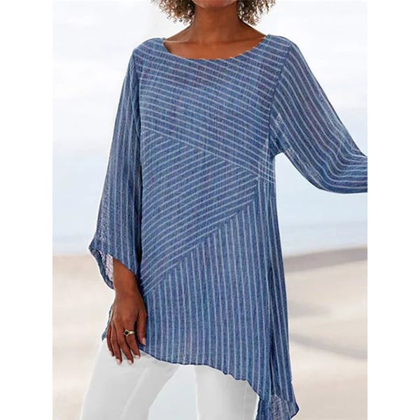 Striped Printed Casual Long Sleeve Shirts and Tops Image 1