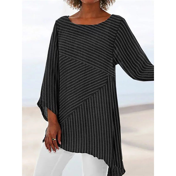 Striped Printed Casual Long Sleeve Shirts and Tops Image 4