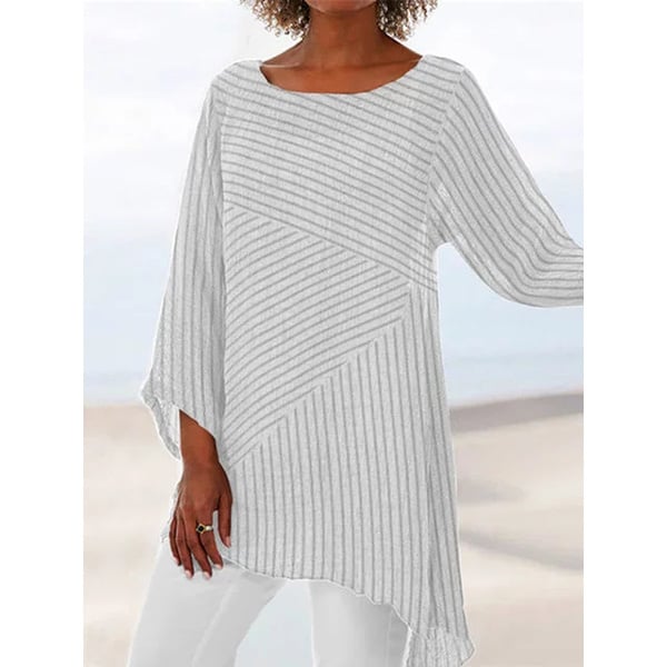 Striped Printed Casual Long Sleeve Shirts and Tops Image 1