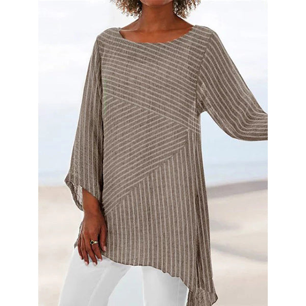 Striped Printed Casual Long Sleeve Shirts and Tops Image 2