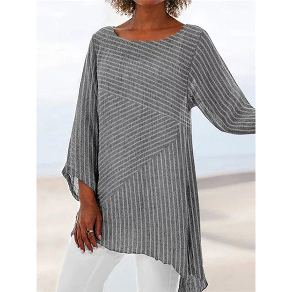 Striped Printed Casual Long Sleeve Shirts and Tops Image 7