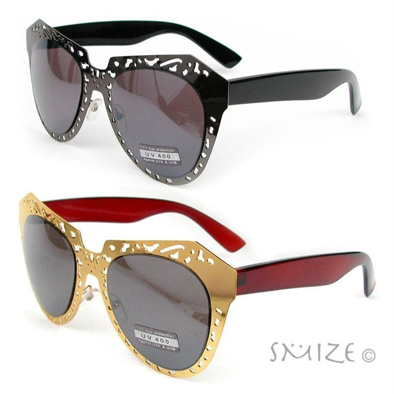 Extravaganza Oversized Metal Frame Womens Fashion Sunglasses Image 1