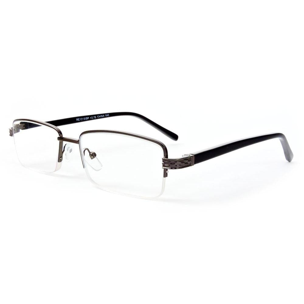 Semi-Rimless Rectangle Lenses Spring Hinges Reading Glasses Image 6