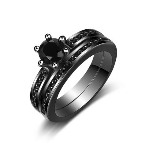 Black  Popular style and black fashion tone Ring Image 4