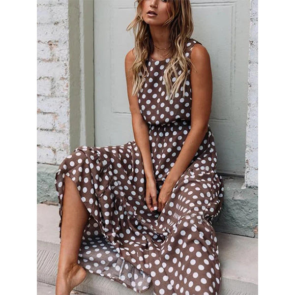 Round Neck Polka Dots Casual Dresses Image 1
