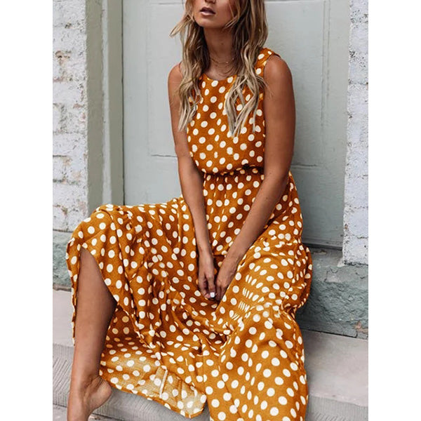 Round Neck Polka Dots Casual Dresses Image 3