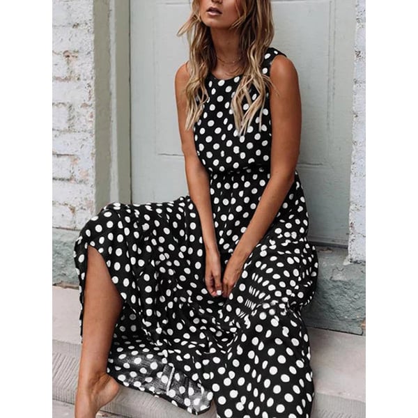 Round Neck Polka Dots Casual Dresses Image 1