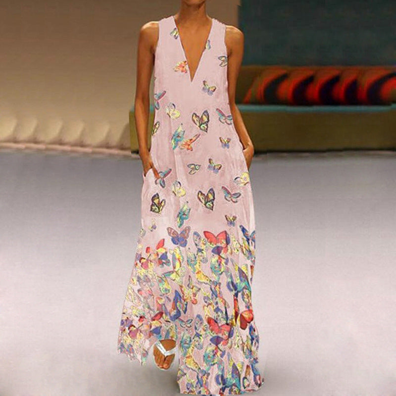 Colorful Butterfly Maxi DressS-5X Image 3