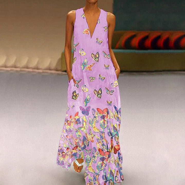 Colorful Butterfly Maxi Dress S-5X Image 4