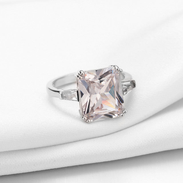 Princess Square   Ring with Artificial zircon Engagement Ring Image 3