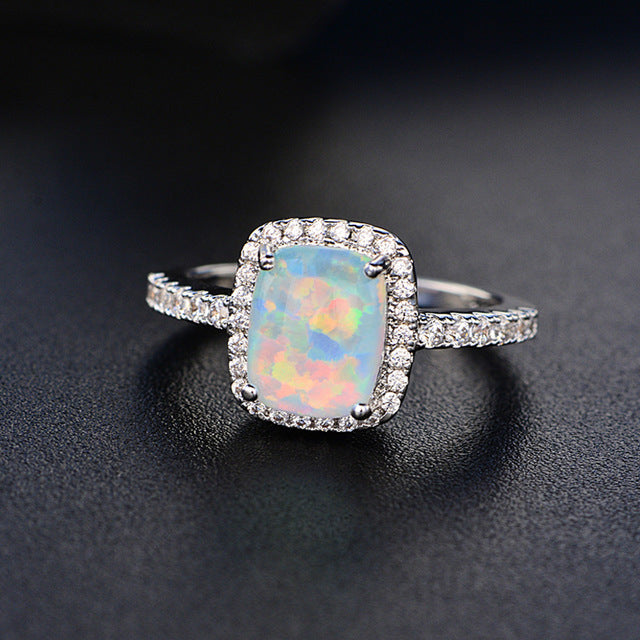 Multicolored opal Aobao Ring Fashion Brand Artificial zircon Ring in Image 1