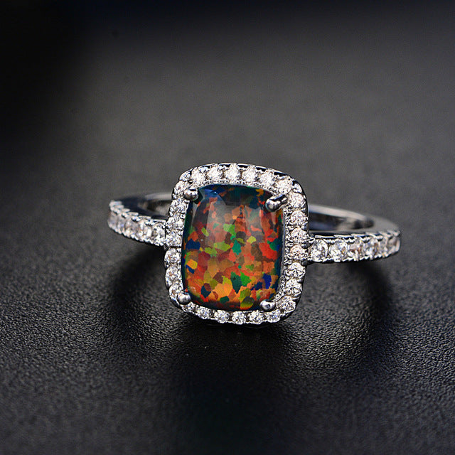 Multicolored opal Aobao Ring Fashion Brand Artificial zircon Ring in Image 3