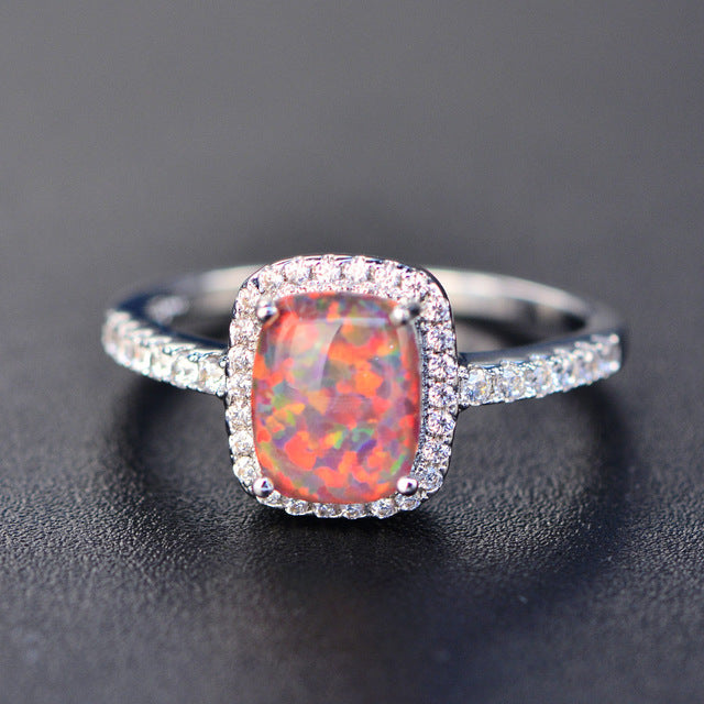 Multicolored opal Aobao Ring Fashion Brand Artificial zircon Ring in Image 4
