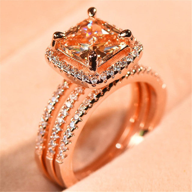 Popular style Three-piece Ring Lady Fashion Princess   Engagement Ring Image 1
