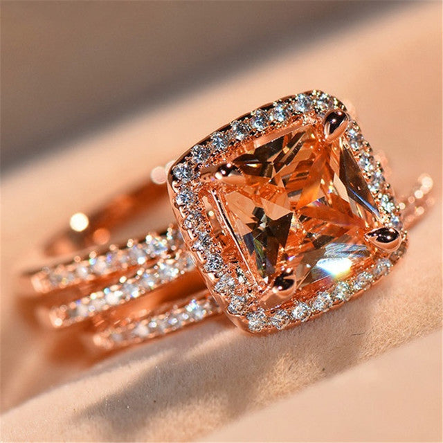 Popular style Three-piece Ring Lady Fashion Princess   Engagement Ring Image 2