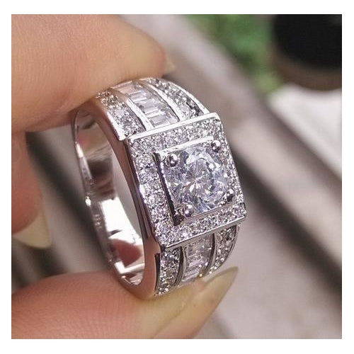 Fashion  Popular style Platinum Wedding Ring Image 2