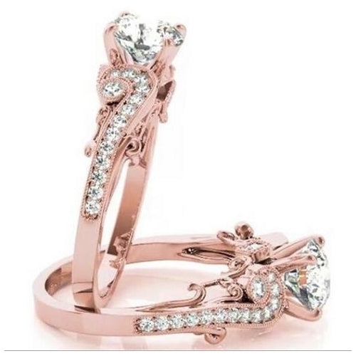 Popular style The engagement ring of fashion Princess and princess with Artificial zircon finger rings Image 3