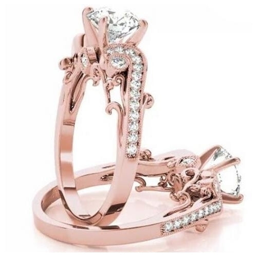 Popular style The engagement ring of fashion Princess and princess with Artificial zircon finger rings Image 4