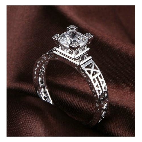 Unique Wedding Jewelry Popular style rose-plated  Popular style Artificial zircon-inlaid womens ring Image 4
