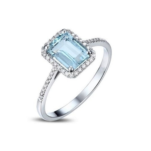 Princess Topaz Ring Square Blue   Engagement Ring Image 1