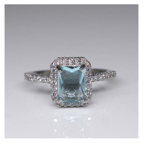 Princess Topaz Ring Square Blue   Engagement Ring Image 2