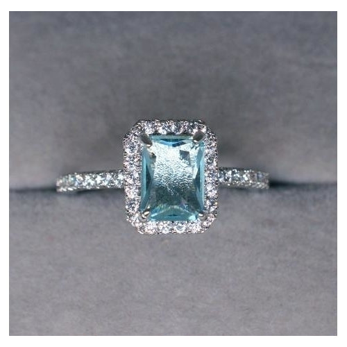 Princess Topaz Ring Square Blue   Engagement Ring Image 4