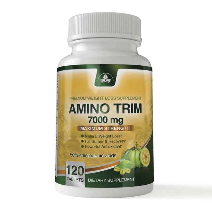 Amino Trim 3-in-1 Fat Burner Garcinia Cambogia BCAA Green Coffee Bean 120 Tablets Image 1