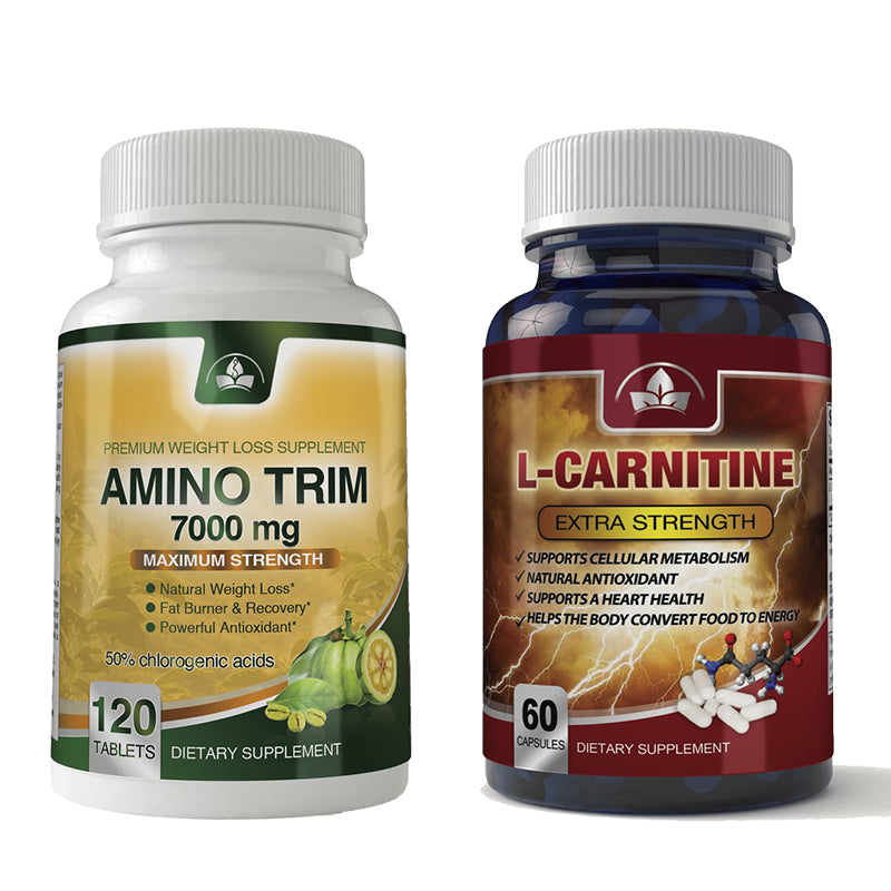 Amino Trim L-Carnitine Combo Pack Natural Fat Burner Energy Booster 1000mg Image 1