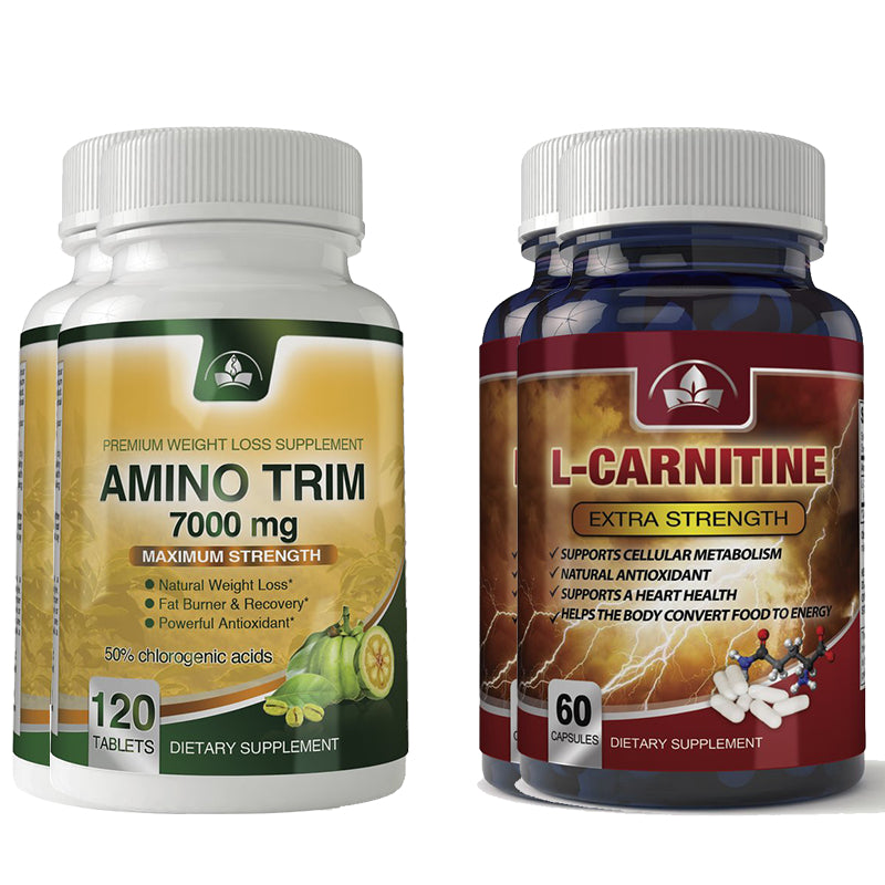 Amino Trim L-Carnitine Combo Pack Natural Fat Burner Energy Booster 1000mg Image 2