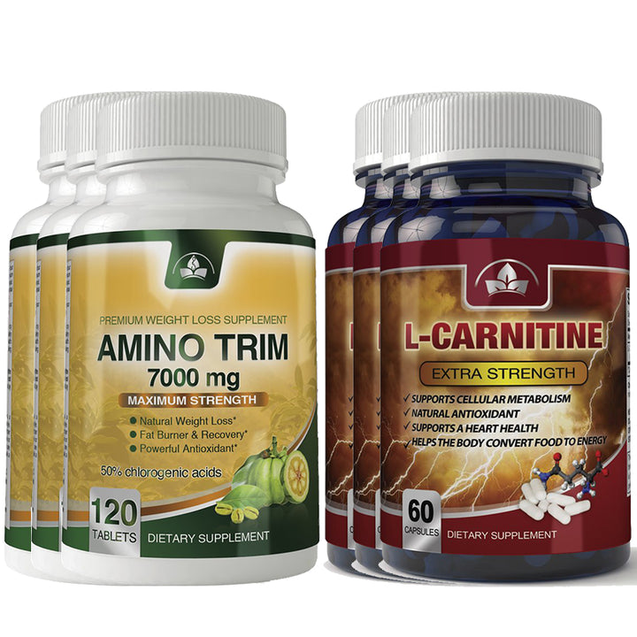 Amino Trim L-Carnitine Combo Pack Natural Fat Burner Energy Booster 1000mg Image 3