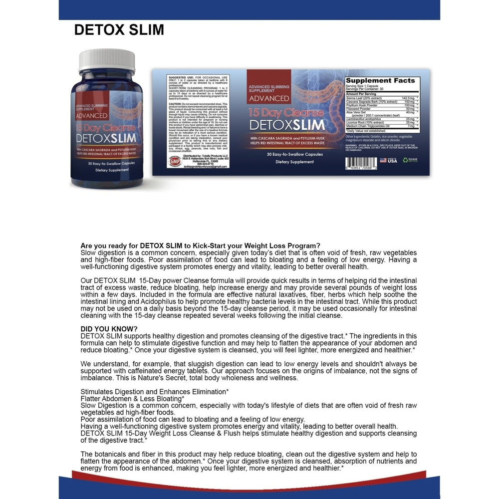 15 Day Cleanse Detox Slim (30 capsules) Image 2