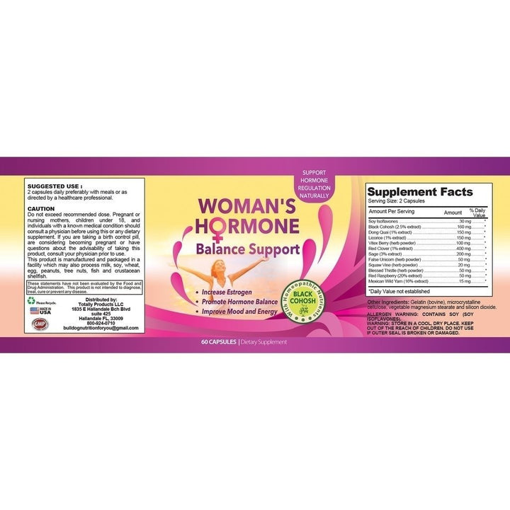 Biotin 10000mcg Womens Hormone Support Combo Pack 60 Caplets Herbal Formula Image 7