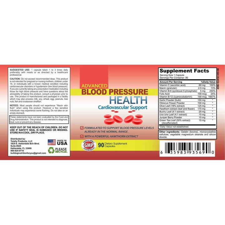 Advanced Blood Pressure Support 90 Capsules Herbal Formula Heart Health Image 3