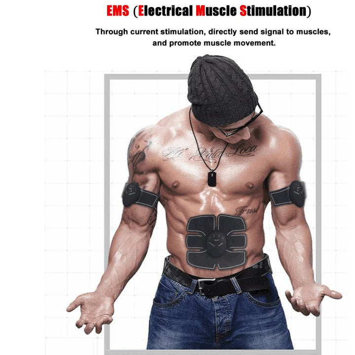 ABS Stimulator EMS Trainer Black with 7-Hour Slim Dietary Capsules Muscle Strength Image 8