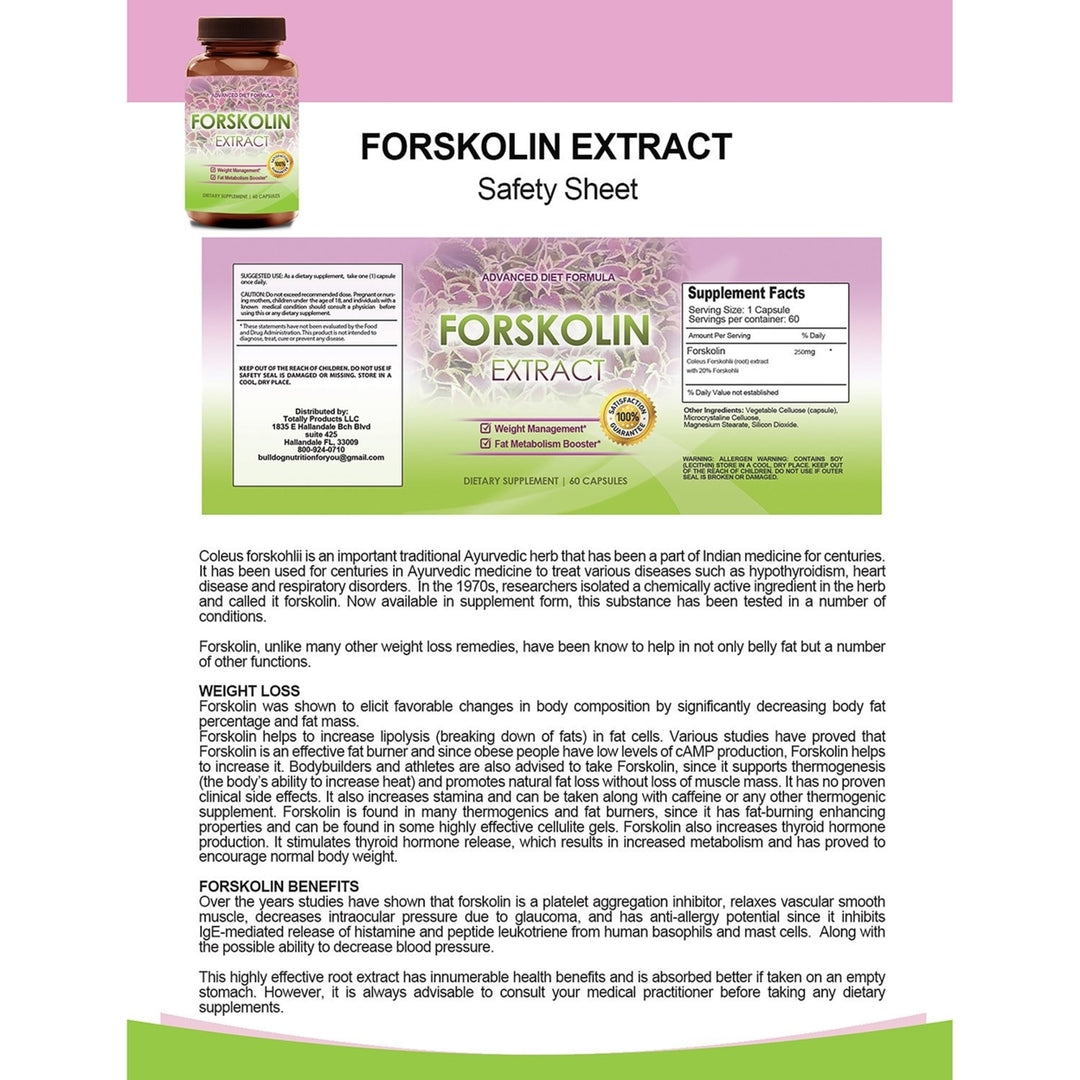 Forskolin Extract for Weight Loss (60 capsules) Image 3