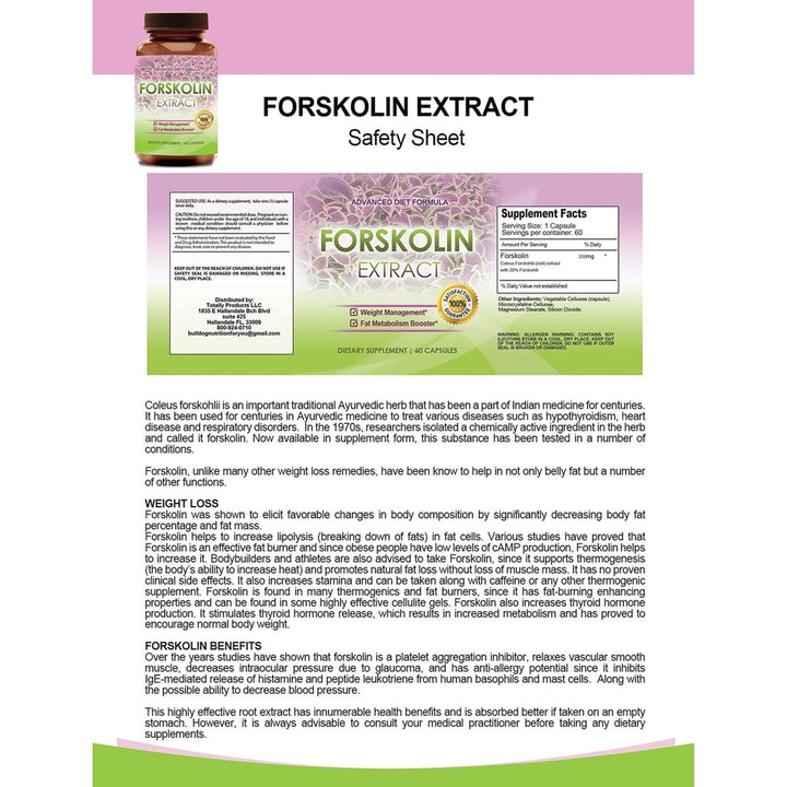 Forskolin Extract for Weight Loss (60 capsules) Image 3