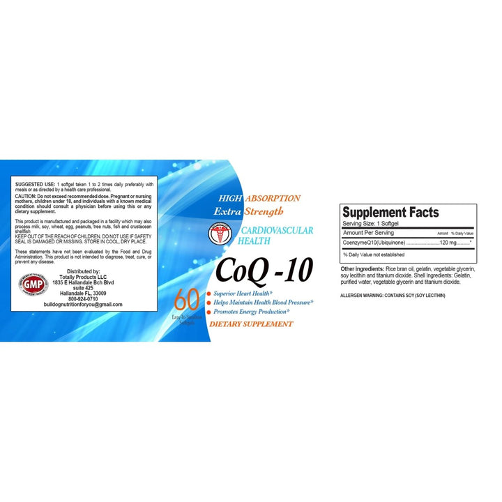 CoQ-10 Extra Strength Supplement 60 Capsules Heart Health Energy Support Image 3